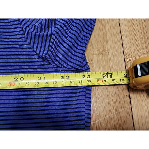 Greyson Shirt Mens Large Purple Striped Performance Golf Polo Activewear Stretch - Picture 4 of 5